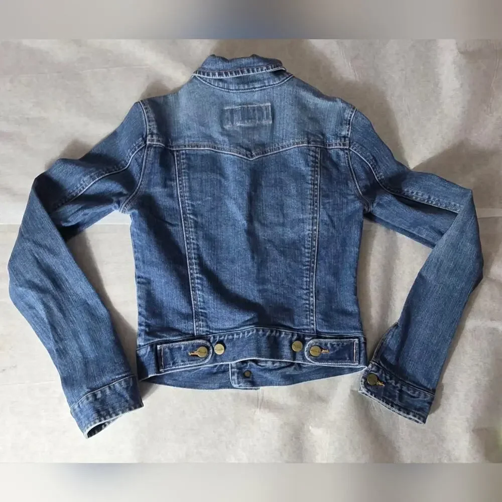 Vtg Y2K Abercrombie Kids Distressed Trucker Style Jean Jacket Size XL